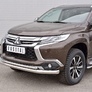 Защита переднего бампера d76 секция-d42 дуга RUSSTAL Mitsubishi Pajero Sport (2016-2021)