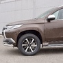 Защита переднего бампера d76 секция-d42 дуга RUSSTAL Mitsubishi Pajero Sport (2016-2021)