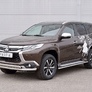 Защита переднего бампера d63 секция-75х42 дуга RUSSTAL Mitsubishi Pajero Sport (2016-2021)