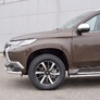 Защита переднего бампера d63 секция-75х42 дуга RUSSTAL Mitsubishi Pajero Sport (2016-2021)