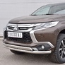 Защита переднего бампера d63 секция-75х42 дуга RUSSTAL Mitsubishi Pajero Sport (2016-2021)