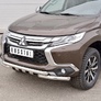 Защита переднего бампера d63 дуга-d63 уголки+клыки RUSSTAL Mitsubishi Pajero Sport (2016-2021)