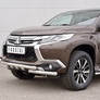 Защита переднего бампера d63 дуга-d63 уголки+клыки RUSSTAL Mitsubishi Pajero Sport (2016-2021)