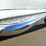 Пороги труба d63 с листом (лист алюминий, профиль нержавеющий) вариант 1 RUSSTAL Mitsubishi Pajero Sport (2013-2015)
