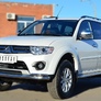 Защита переднего бампера d63 секции d42 уголки RUSSTAL Mitsubishi Pajero Sport (2013-2015)