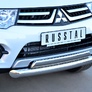 Защита переднего бампера d76 дуга 75х42 дуга RUSSTAL Mitsubishi Pajero Sport (2013-2015)