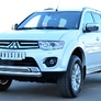 Защита переднего бампера d76 дуга 75х42 дуга RUSSTAL Mitsubishi Pajero Sport (2013-2015)