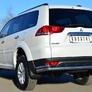 Защита заднего бампера d63 на d42 уголки RUSSTAL Mitsubishi Pajero Sport (2013-2015)