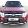Защита переднего бампера d76х42 RUSSTAL Mitsubishi Pajero (2006-2011)