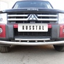 Защита переднего бампера d76х42 RUSSTAL Mitsubishi Pajero (2006-2011)