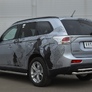 Защита заднего бампера d63х42 дуга RUSSTAL Mitsubishi Outlander (2012-2014)