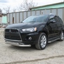 Защита переднего бампера d76+d57 двойная Mitsubishi Outlander XL (2010-2012)