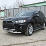 Защита переднего бампера d57+d42 двойная Mitsubishi Outlander XL (2010-2012)