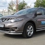 Защита переднего бампера d57+d42 двойная Nissan Murano (2011-2016)