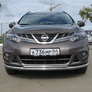 Защита переднего бампера d57+d42 двойная Nissan Murano (2011-2016)