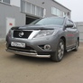 Защита переднего бампера d76+d57 двойная Nissan Pathfinder (2014-2017)