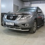 Защита переднего бампера d57+d57 двойная Nissan Pathfinder (2014-2017)