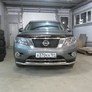 Защита переднего бампера d57+d57 двойная Nissan Pathfinder (2014-2017)