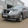 Защита переднего бампера d57 радиусная Nissan Pathfinder (2014-2017)