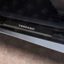 Накладки на пороги карбон с надписью RUSSTAL для Nissan Terrano (2014-2023)