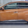 Пороги труба d75х42 овал с проступью RUSSTAL Nissan Murano (2016-2023)