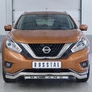 Защита переднего бампера d63 волна с надписью RUSSTAL Nissan Murano (2016-2023)