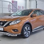 Защита переднего бампера d63 волна с надписью RUSSTAL Nissan Murano (2016-2023)