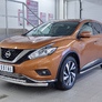 Защита переднего бампера d63 секция-d42 дуга RUSSTAL Nissan Murano (2016-2023)