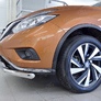 Защита переднего бампера d63 секция-75х42 дуга RUSSTAL Nissan Murano (2016-2023)