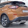 Защита заднего бампера d63 дуга-d42х2 дуги RUSSTAL Nissan Murano (2016-2023)