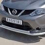 Защита переднего бампера d63 секция-d42 дуга RUSSTAL Nissan Qashqai SPB (2015-2019)