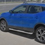 Пороги труба d76 с накладкой вариант 3 RUSSTAL Nissan Qashqai (2019-2024)