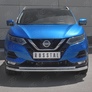 Защита переднего бампера d63 секции-d42 дуга RUSSTAL Nissan Qashqai (2019-2024)