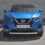 Защита переднего бампера d75х42 дуга RUSSTAL Nissan Qashqai (2019-2024)