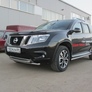 Защита переднего бампера d42+d42 двойная Nissan Terrano (2014-2023)