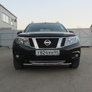 Защита переднего бампера d42+d42 двойная Nissan Terrano (2014-2023)