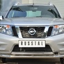 Защита переднего бампера d63 секции d42 дуга декор-паз RUSSTAL Nissan Terrano (2014-2023)