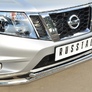 Защита переднего бампера d63 секции d42 дуга декор-паз RUSSTAL Nissan Terrano (2014-2023)