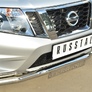 Защита переднего бампера d63 волна с декоративной надписью RUSSTAL Nissan Terrano (2014-2023)