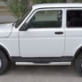 Пороги труба d76 с накладкой вариант 2 3дв. RUSSTAL Lada 4x4 Urban (2014-2021)