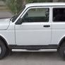 Пороги труба d76 с накладкой вариант 3 3дв. RUSSTAL Lada 4x4 Urban (2014-2021)