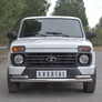 Защита переднего бампера d63 секции-d42 уголки RUSSTAL Lada 4x4 Urban (2014-2021)