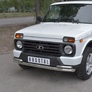 Защита переднего бампера d63 секции-d42 уголки RUSSTAL Lada 4x4 Urban (2014-2021)