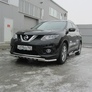 Защита переднего бампера d57+d42 двойная с декоративными элементами Nissan X-Trail (2015-2023)