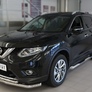 Защита переднего бампера d63 секции d42 дуга RUSSTAL Nissan X-Trail (2015-2018)