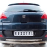 Защита заднего бампера d75х42 овал дуга RUSSTAL Peugeot 3008 (2009-2013)