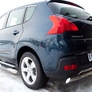 Защита заднего бампера d75х42 овал дуга RUSSTAL Peugeot 3008 (2009-2013)