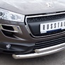 Защита переднего бампера d76х63 дуга RUSSTAL Peugeot 4008 (2012-2016)