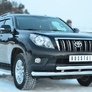 Защита переднего бампера d76 секцииd 63 секции декоративный паз RUSSTAL Toyota Land Cruiser Prado 150 (2009-2013)