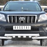Защита переднего бампера d76 дуга d76х2 дуга+клыки RUSSTAL Toyota Land Cruiser Prado 150 (2009-2013)